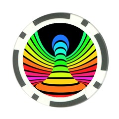 Twisted Motion Rainbow Colors Line Wave Chevron Waves Poker Chip Card Guard