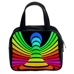 Twisted Motion Rainbow Colors Line Wave Chevron Waves Classic Handbags (2 Sides) by Mariart