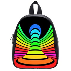 Twisted Motion Rainbow Colors Line Wave Chevron Waves School Bag (small) by Mariart