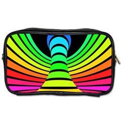 Twisted Motion Rainbow Colors Line Wave Chevron Waves Toiletries Bags by Mariart