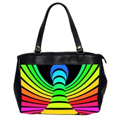 Twisted Motion Rainbow Colors Line Wave Chevron Waves Office Handbags (2 Sides)  by Mariart