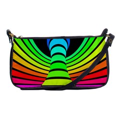 Twisted Motion Rainbow Colors Line Wave Chevron Waves Shoulder Clutch Bags