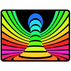 Twisted Motion Rainbow Colors Line Wave Chevron Waves Fleece Blanket (large)  by Mariart