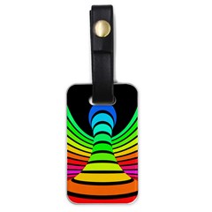 Twisted Motion Rainbow Colors Line Wave Chevron Waves Luggage Tags (one Side)  by Mariart