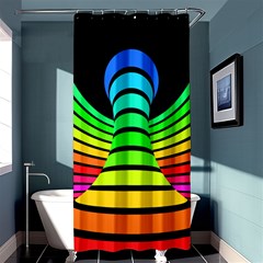 Twisted Motion Rainbow Colors Line Wave Chevron Waves Shower Curtain 36  X 72  (stall)  by Mariart