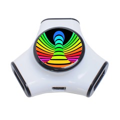 Twisted Motion Rainbow Colors Line Wave Chevron Waves 3-port Usb Hub by Mariart