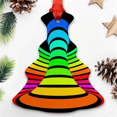 Twisted Motion Rainbow Colors Line Wave Chevron Waves Ornament (christmas Tree)  by Mariart