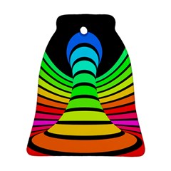 Twisted Motion Rainbow Colors Line Wave Chevron Waves Ornament (bell) by Mariart