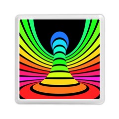 Twisted Motion Rainbow Colors Line Wave Chevron Waves Memory Card Reader (square)  by Mariart