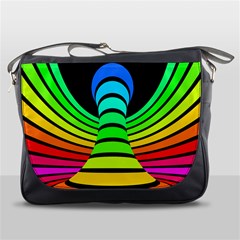 Twisted Motion Rainbow Colors Line Wave Chevron Waves Messenger Bags