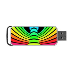 Twisted Motion Rainbow Colors Line Wave Chevron Waves Portable Usb Flash (two Sides) by Mariart