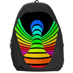 Twisted Motion Rainbow Colors Line Wave Chevron Waves Backpack Bag by Mariart