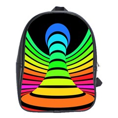 Twisted Motion Rainbow Colors Line Wave Chevron Waves School Bag (xl) by Mariart