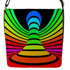 Twisted Motion Rainbow Colors Line Wave Chevron Waves Flap Messenger Bag (s)