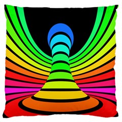 Twisted Motion Rainbow Colors Line Wave Chevron Waves Large Flano Cushion Case (one Side) by Mariart