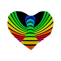 Twisted Motion Rainbow Colors Line Wave Chevron Waves Standard 16  Premium Flano Heart Shape Cushions by Mariart