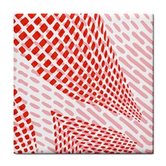 Waves Wave Learning Connection Polka Red Pink Chevron Tile Coasters by Mariart