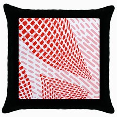 Waves Wave Learning Connection Polka Red Pink Chevron Throw Pillow Case (black)