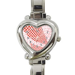 Waves Wave Learning Connection Polka Red Pink Chevron Heart Italian Charm Watch by Mariart