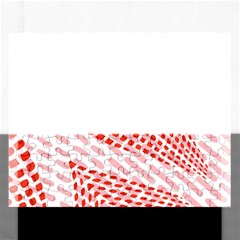 Waves Wave Learning Connection Polka Red Pink Chevron Rectangular Jigsaw Puzzl by Mariart