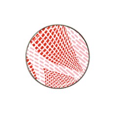 Waves Wave Learning Connection Polka Red Pink Chevron Hat Clip Ball Marker (4 Pack) by Mariart