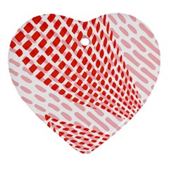 Waves Wave Learning Connection Polka Red Pink Chevron Heart Ornament (two Sides) by Mariart