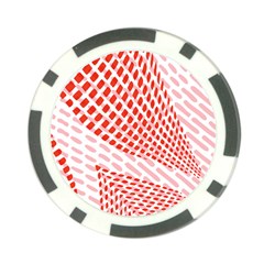 Waves Wave Learning Connection Polka Red Pink Chevron Poker Chip Card Guard (10 Pack) by Mariart