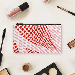 Waves Wave Learning Connection Polka Red Pink Chevron Cosmetic Bag (small)  by Mariart