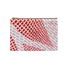 Waves Wave Learning Connection Polka Red Pink Chevron Cosmetic Bag (medium)  by Mariart