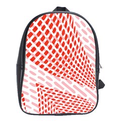 Waves Wave Learning Connection Polka Red Pink Chevron School Bag (large) by Mariart