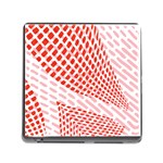 Waves Wave Learning Connection Polka Red Pink Chevron Memory Card Reader (Square) Front