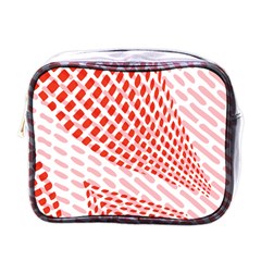 Waves Wave Learning Connection Polka Red Pink Chevron Mini Toiletries Bags by Mariart