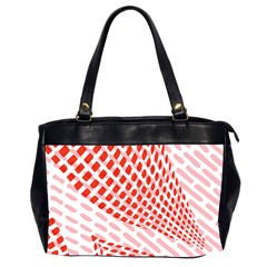 Waves Wave Learning Connection Polka Red Pink Chevron Office Handbags (2 Sides)  by Mariart