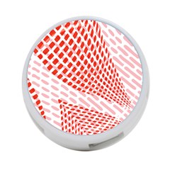 Waves Wave Learning Connection Polka Red Pink Chevron 4-port Usb Hub (one Side)