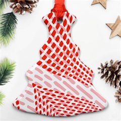 Waves Wave Learning Connection Polka Red Pink Chevron Ornament (christmas Tree)  by Mariart