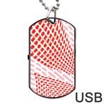 Waves Wave Learning Connection Polka Red Pink Chevron Dog Tag USB Flash (One Side) Front