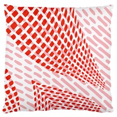 Waves Wave Learning Connection Polka Red Pink Chevron Large Cushion Case (one Side) by Mariart