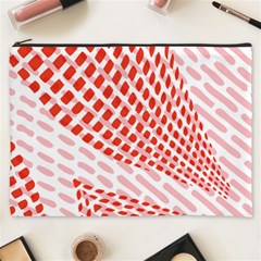 Waves Wave Learning Connection Polka Red Pink Chevron Cosmetic Bag (xxxl)  by Mariart