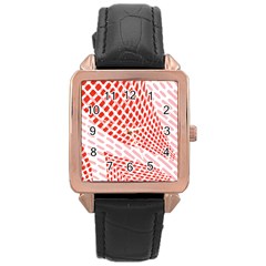 Waves Wave Learning Connection Polka Red Pink Chevron Rose Gold Leather Watch  by Mariart