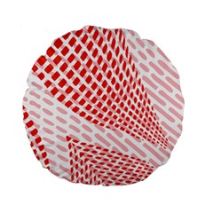 Waves Wave Learning Connection Polka Red Pink Chevron Standard 15  Premium Flano Round Cushions by Mariart