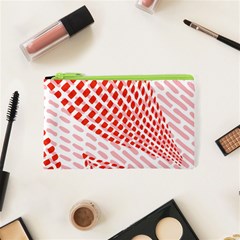 Waves Wave Learning Connection Polka Red Pink Chevron Cosmetic Bag (xs) by Mariart