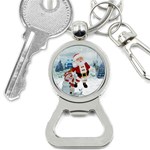 Funny Santa Claus With Snowman Button Necklaces Front