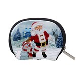 Funny Santa Claus With Snowman Accessory Pouches (Small)  Back