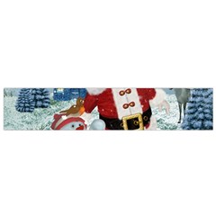 Funny Santa Claus With Snowman Flano Scarf (small) by FantasyWorld7