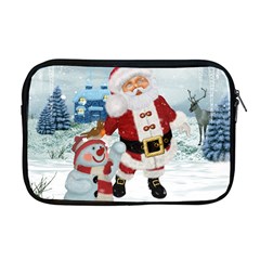 Funny Santa Claus With Snowman Apple Macbook Pro 17  Zipper Case by FantasyWorld7