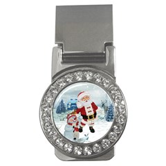 Funny Santa Claus With Snowman Money Clips (cz)  by FantasyWorld7