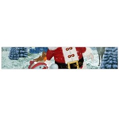 Funny Santa Claus With Snowman Flano Scarf (large)  by FantasyWorld7