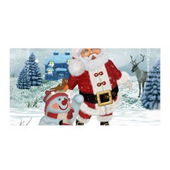 Funny Santa Claus With Snowman Satin Wrap by FantasyWorld7