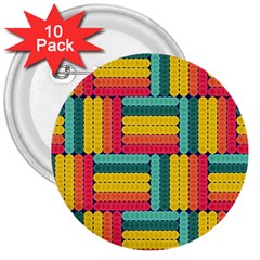 Soft Spheres Pattern 3  Buttons (10 Pack)  by linceazul