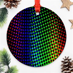 Digitally Created Halftone Dots Abstract Background Design Ornament (round) by Nexatart